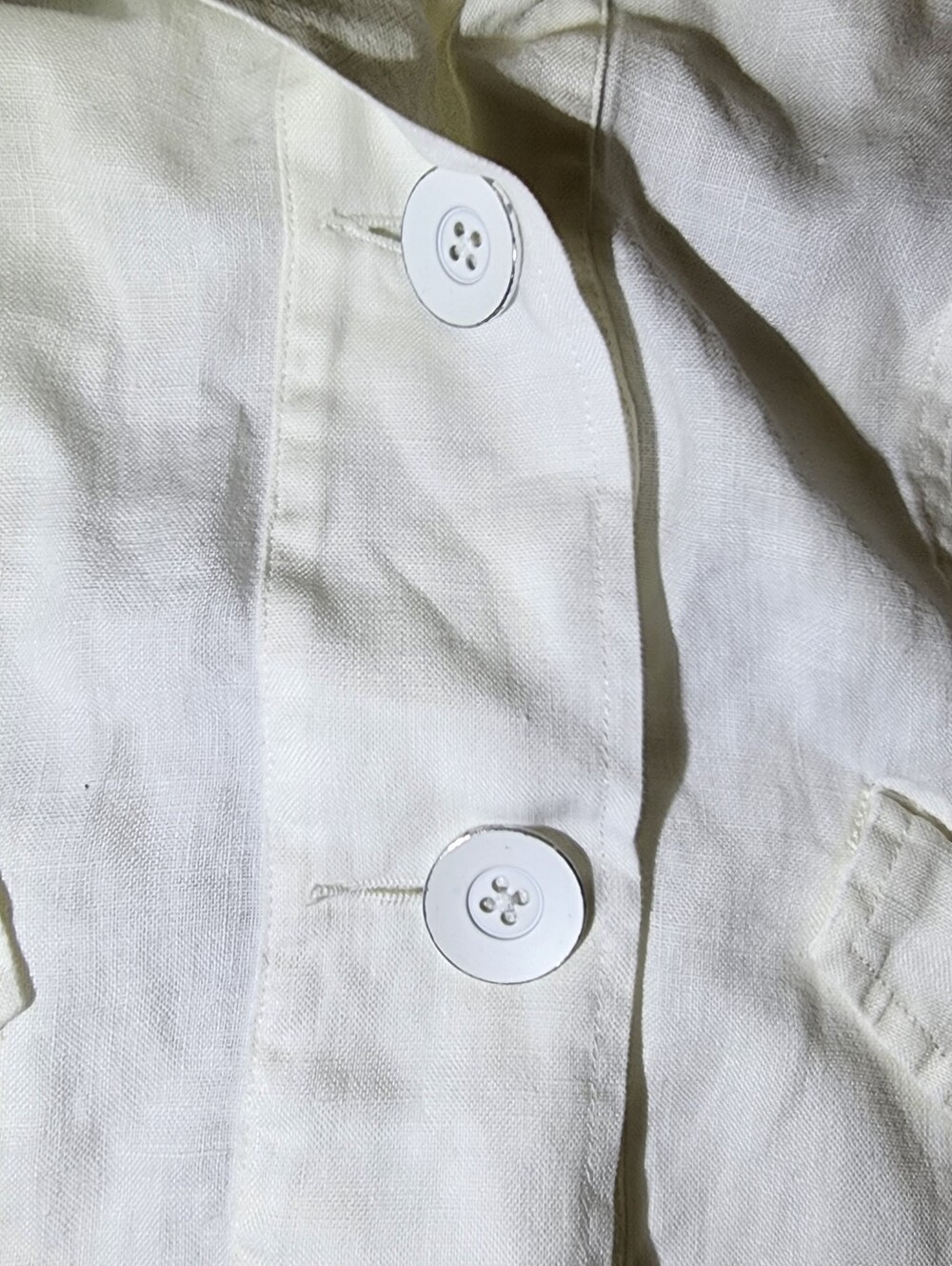 CAbi Womens Small Topside Topper White 100% Linen Jacket  Metal Buttons - Picture 5 of 14